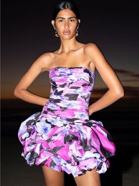 crystallise pleated mini dress AJE Crystallise Pleated Mini Dress In Fuchsia Size 10